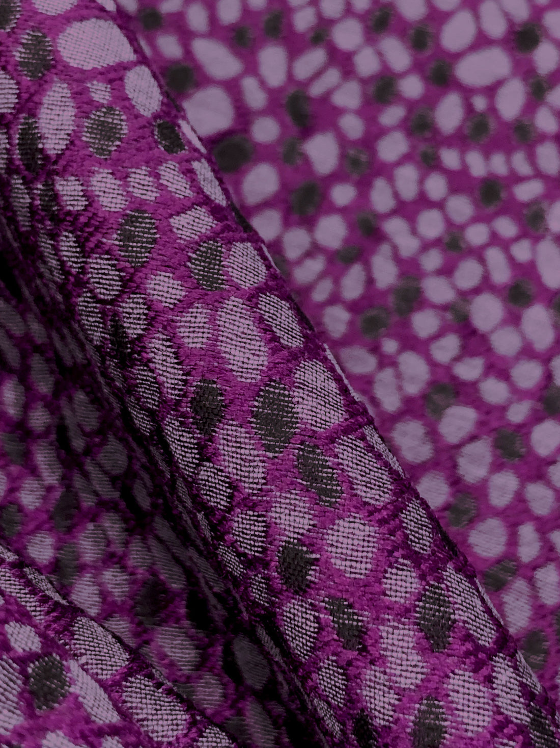 Byzantium/Black/Soft Slate Polyester/Rayon Textured Pebble Weave Jacquard - NY Designer - 56W