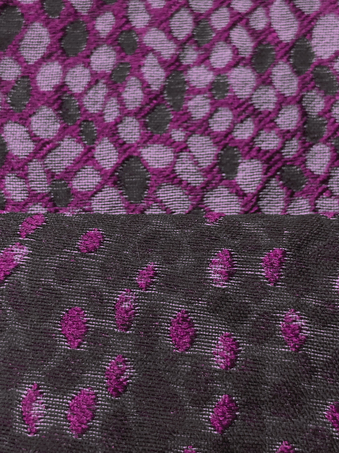 Byzantium/Black/Soft Slate Polyester/Rayon Textured Pebble Weave Jacquard - NY Designer - 56W
