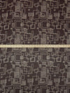 Dark Chocolate/Pale Taupe 100% Silk Geometric Lines Print Crepe Chiffon 44W