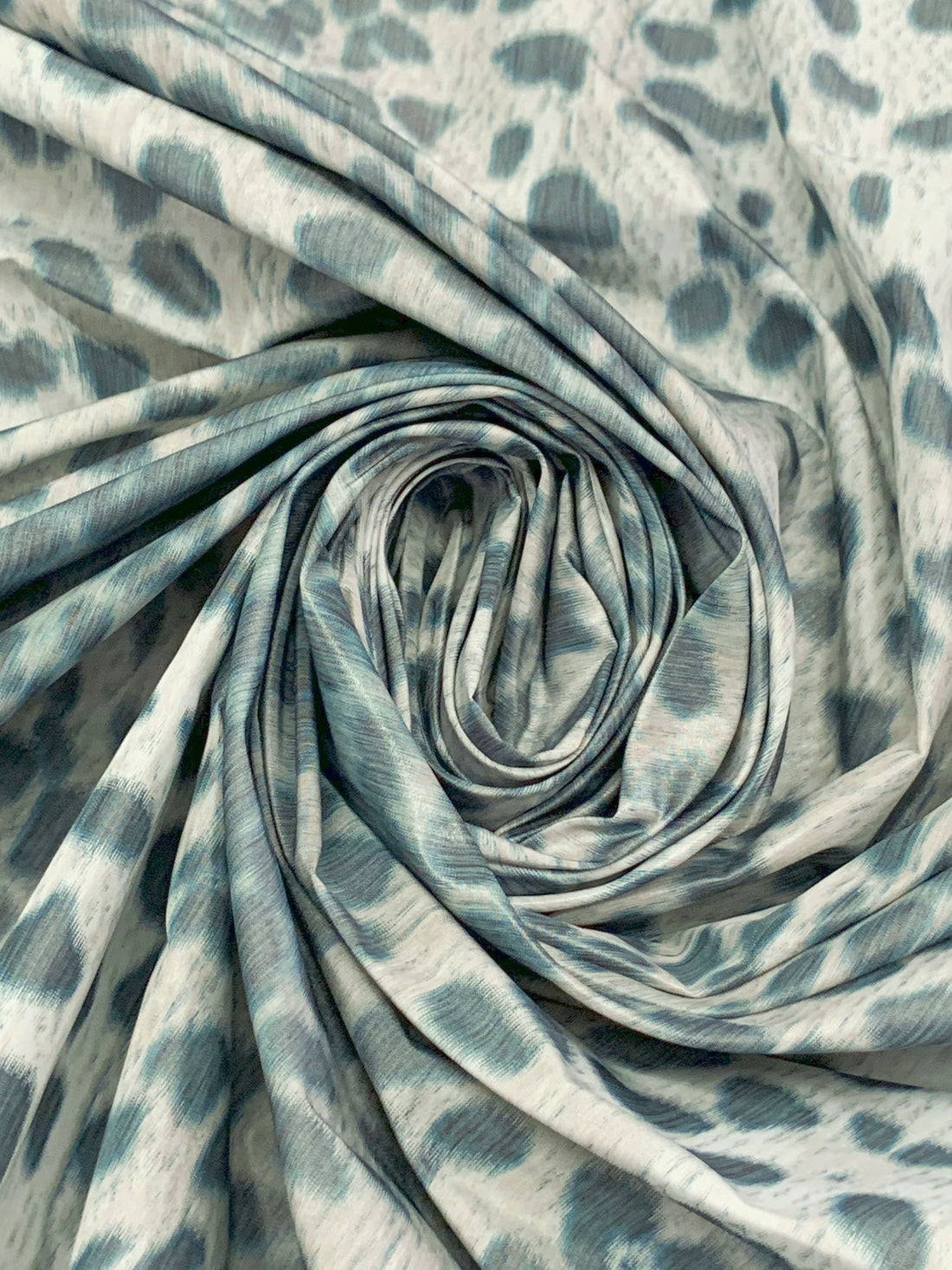 White Chocolate/Dark Lapis/Black 100% Polyester Blurred Animal Print Taffeta - NY Designer - 59W