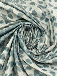 White Chocolate/Dark Lapis/Black 100% Polyester Blurred Animal Print Taffeta - NY Designer - 59W