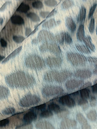 White Chocolate/Dark Lapis/Black 100% Polyester Blurred Animal Print Taffeta - NY Designer - 59W