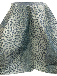 White Chocolate/Dark Lapis/Black 100% Polyester Blurred Animal Print Taffeta - NY Designer - 59W