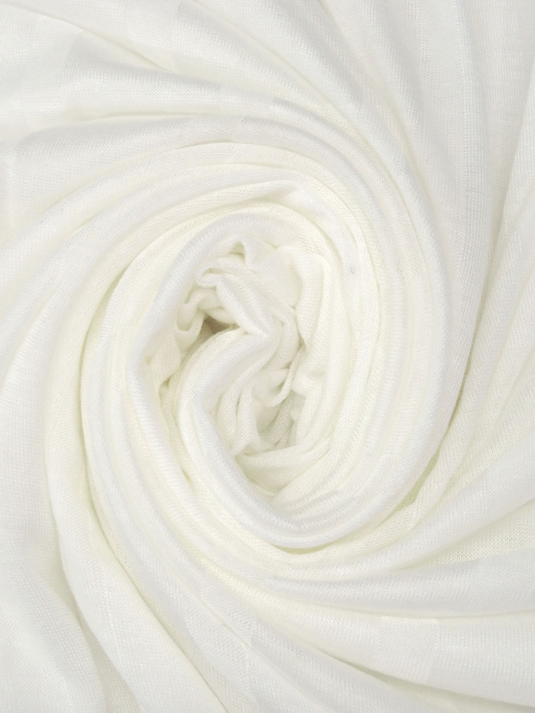 Warm White 100% Rayon Vertical Stripe Weave Tissue Jersey Knit 50W