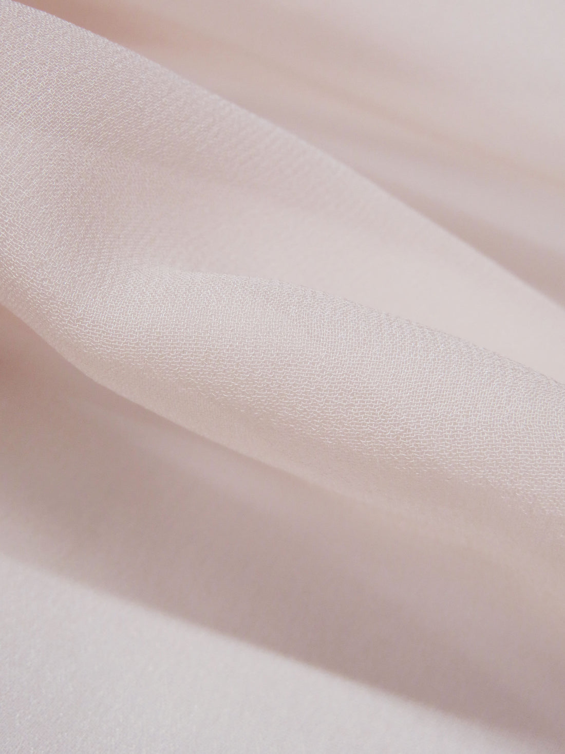 Pale Blush Pink 100% Silk Crepe Chiffon 53W