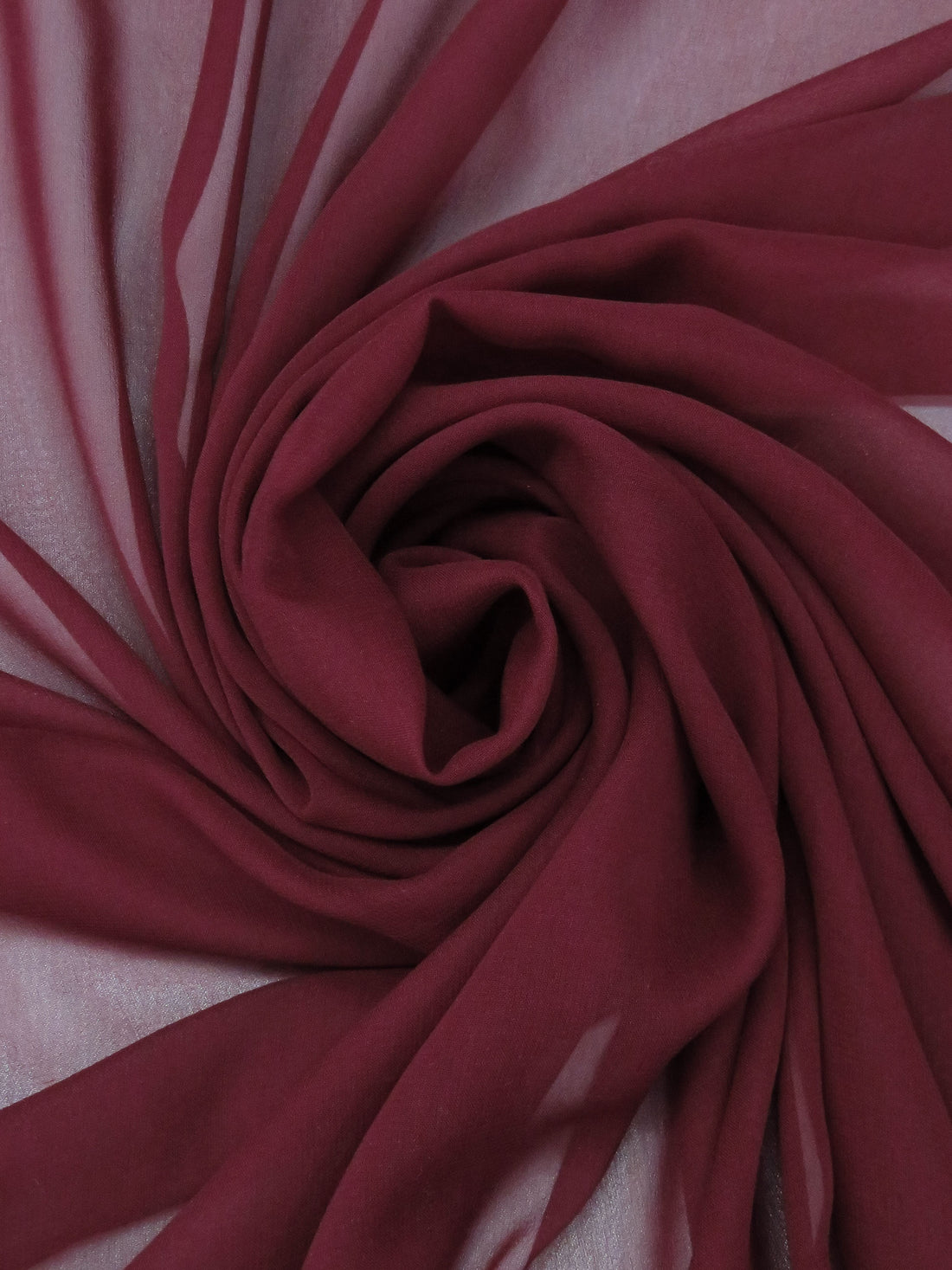 Claret Red 100% Silk Crepe Chiffon 55W