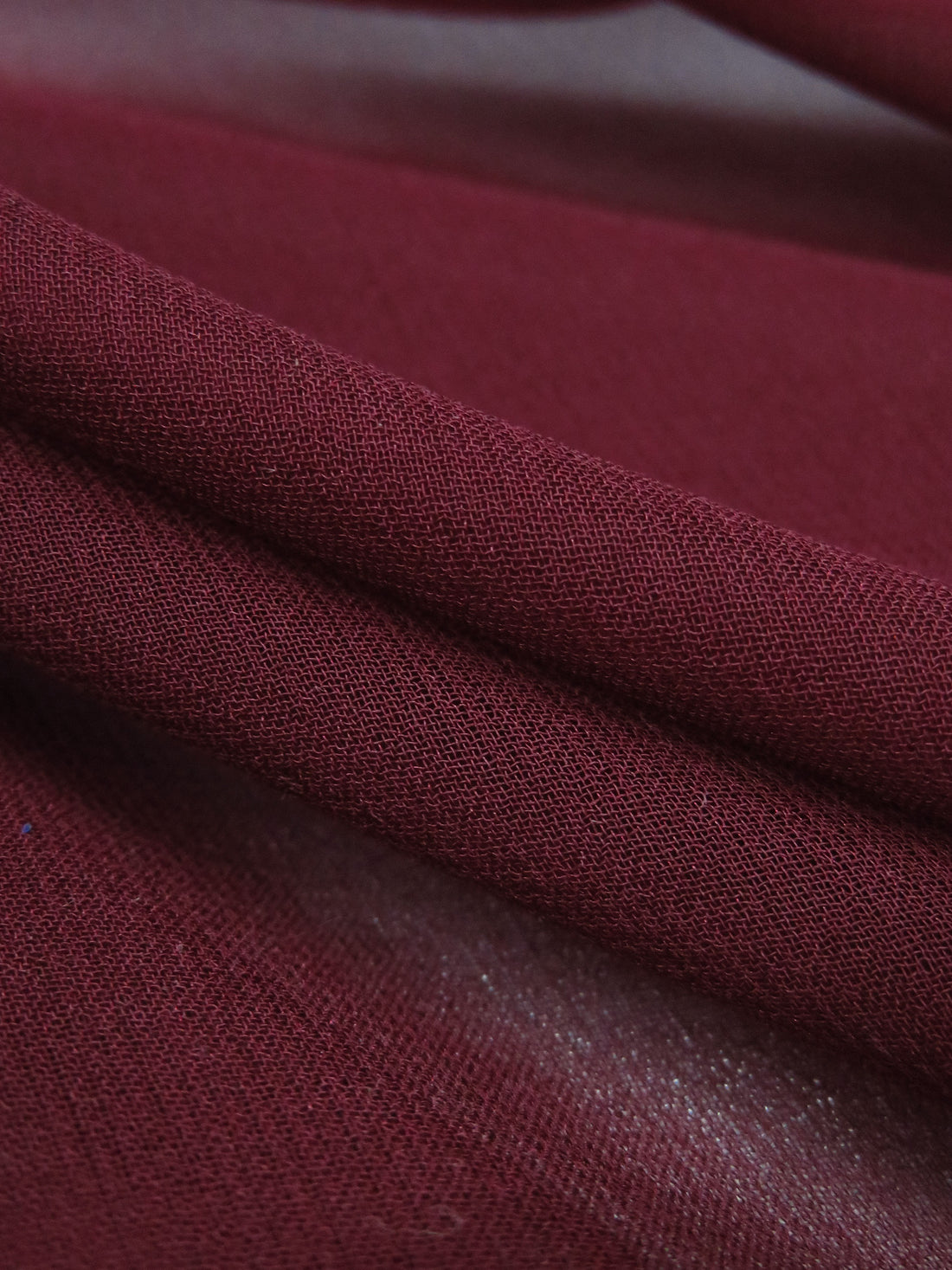 Claret Red 100% Silk Crepe Chiffon 55W