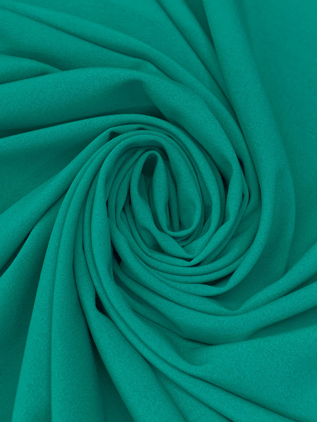 Lagoon Teal Green Polyester/Rayon/Lycra Plainweave Stretch Suiting - Famous Dress Designer - 57W