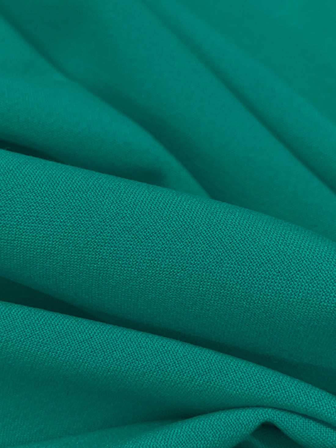 Lagoon Teal Green Polyester/Rayon/Lycra Plainweave Stretch Suiting - Famous Dress Designer - 57W