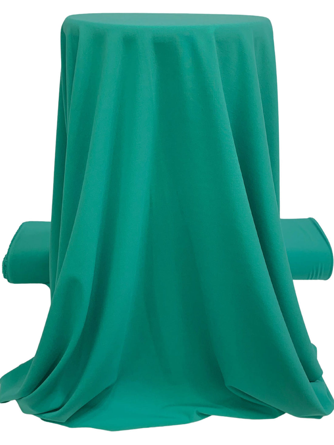 Lagoon Teal Green Polyester/Rayon/Lycra Plainweave Stretch Suiting - Famous Dress Designer - 57W