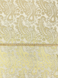 Gold/Off-White Silk/Metallic Paisley Design Chiffon 44W