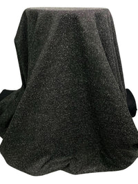 Black/White 100% Polyester Tweed Double Knit - Famous Dress Designer - 61W