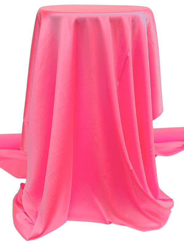 Bright Paradise Pink Silk/Lycra Stretch Charmeuse - NY Designer - 39W