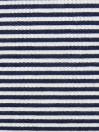 Dark Sapphire/White Cotton/Polyester Horizontal Stripe Weave Jersey Knit 60W