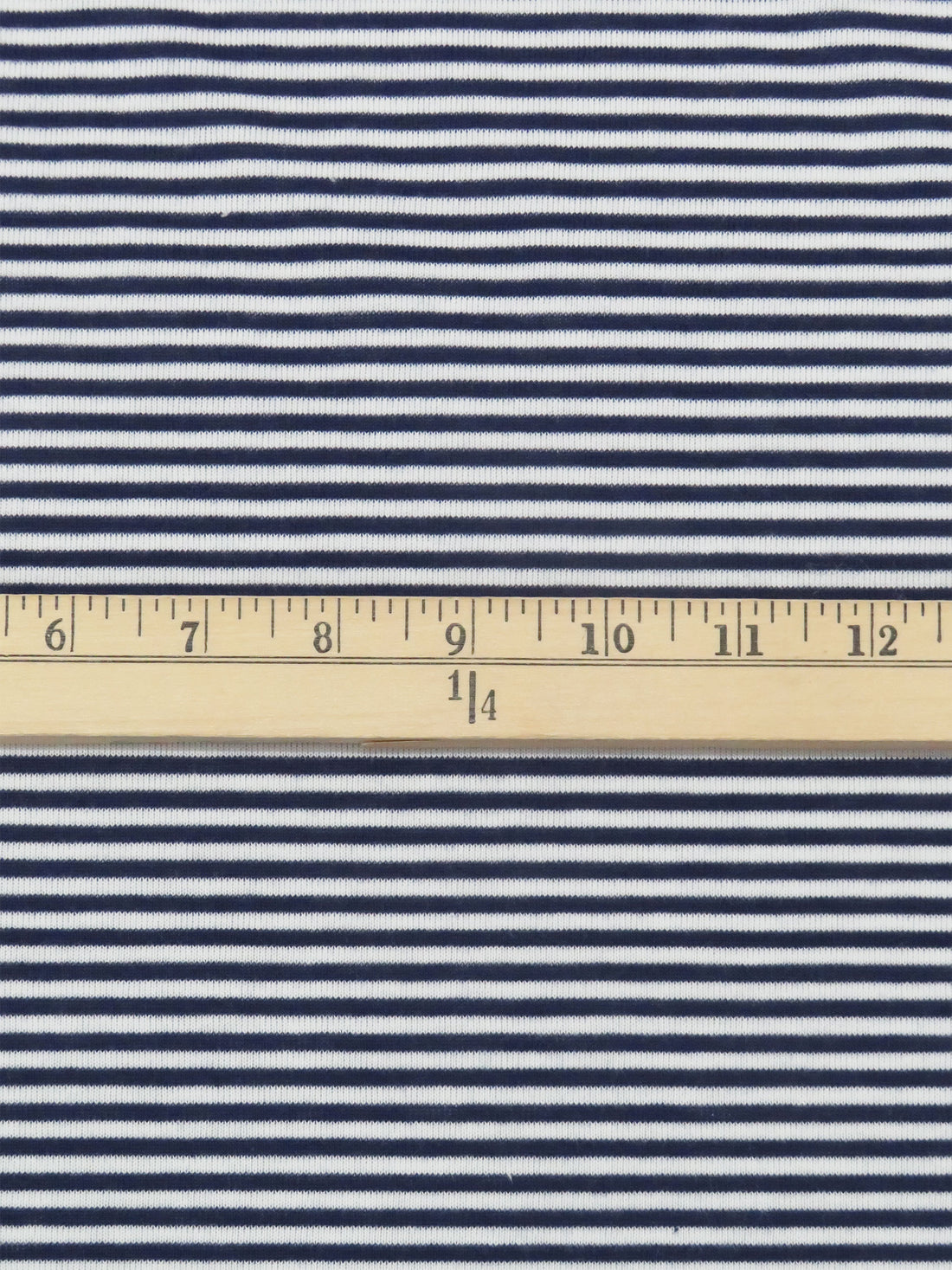 Dark Sapphire/White Cotton/Polyester Horizontal Stripe Weave Jersey Knit 60W