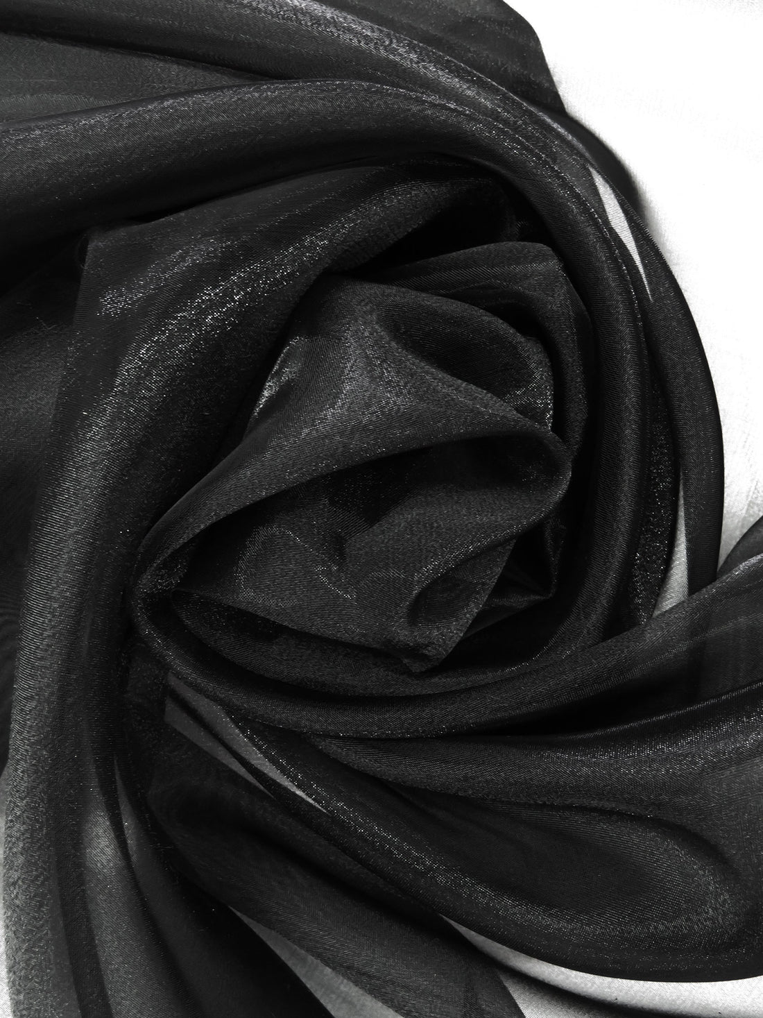 Black 100% Polyester Organza - NY Designer - 58W