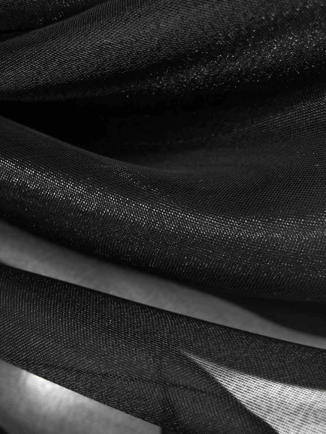 Black 100% Polyester Organza - NY Designer - 58W