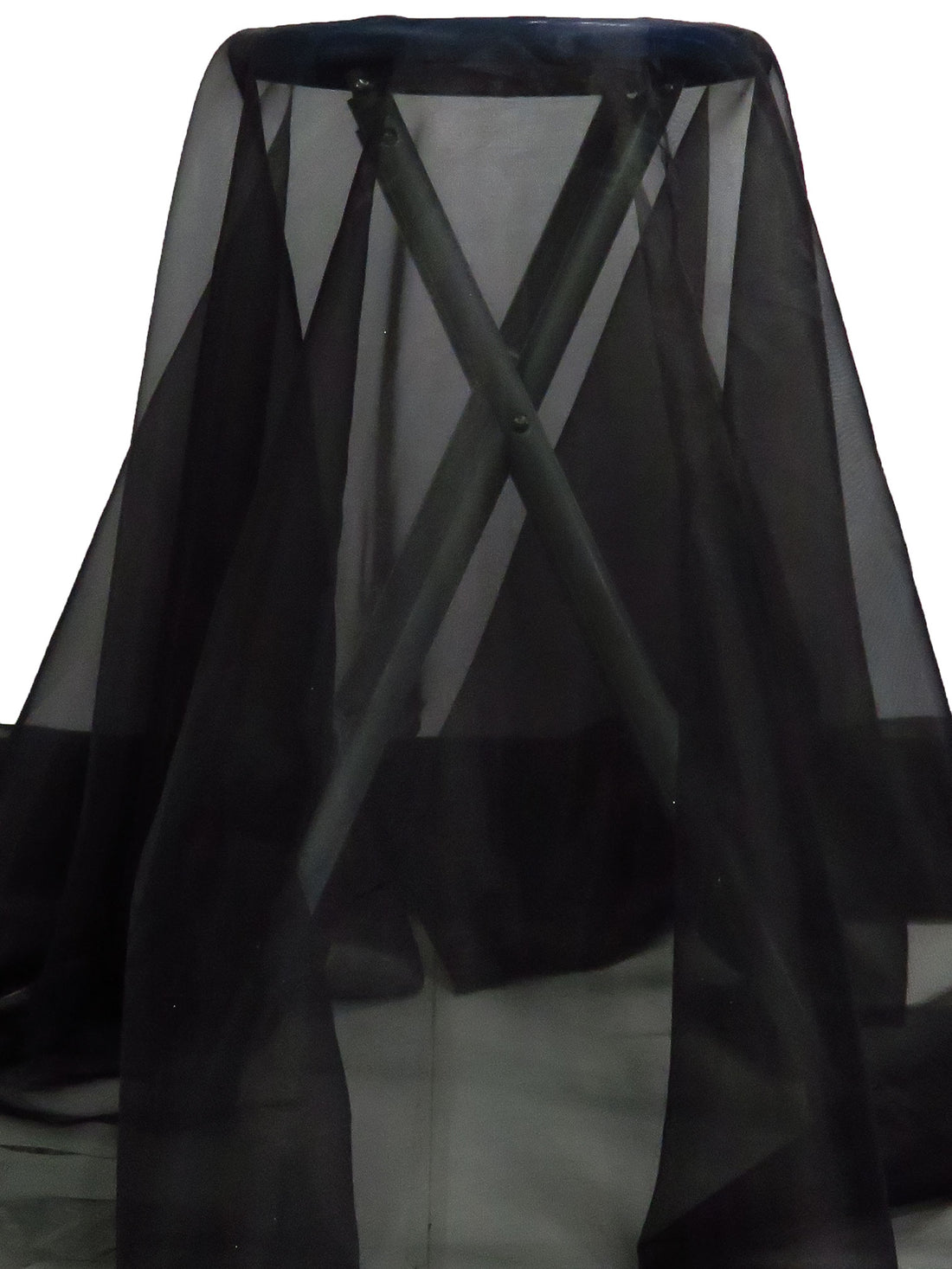 Black 100% Polyester Organza - NY Designer - 58W