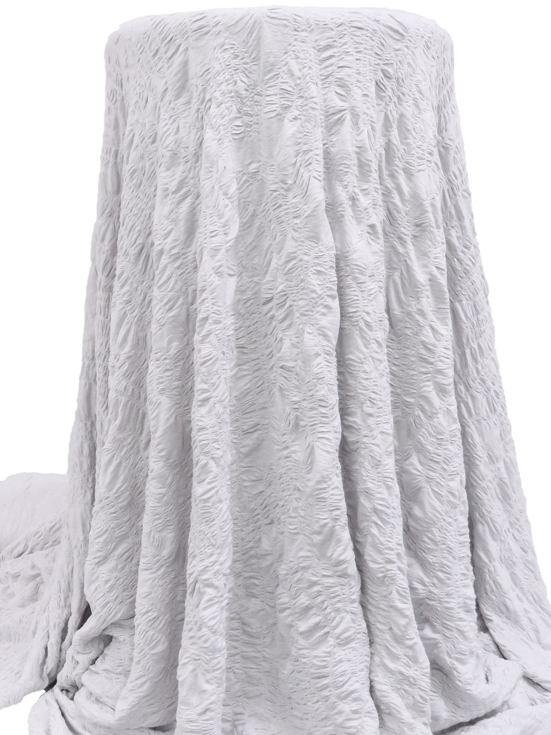 Pastel Lavender Gray Polyester/Lycra Abstract Puckered Weave Knit - NY Designer - 56W