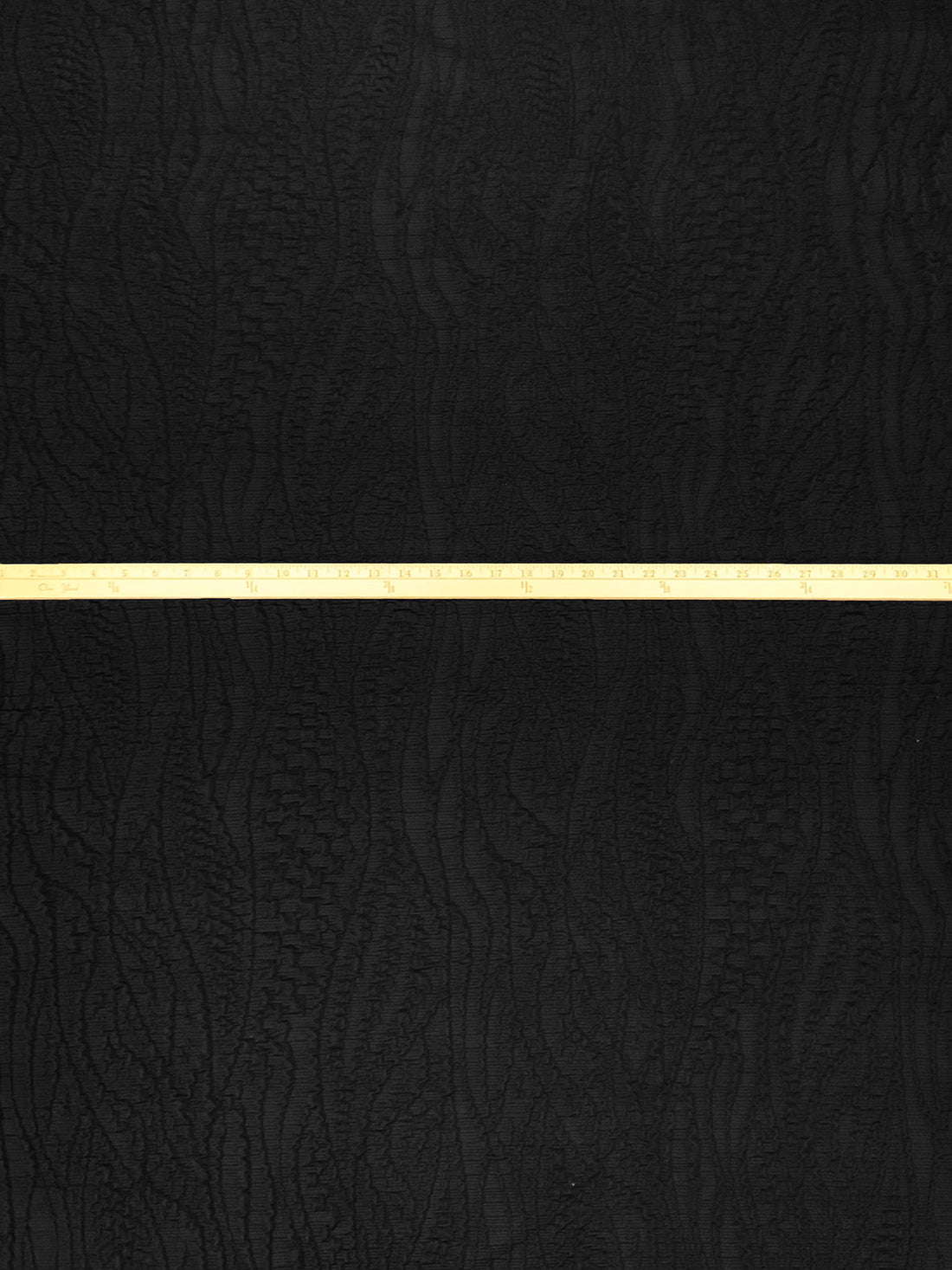 Black Polyester/Lycra Vertical Wavy Puckered Double Knit 55W