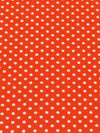 International Orange/White Cotton/Polyester Mini Polka Dot Print Poplin Shirting 57W