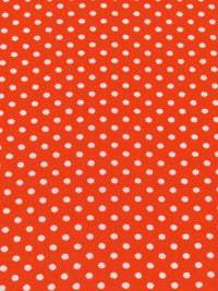 International Orange/White Cotton/Polyester Mini Polka Dot Print Poplin Shirting 57W