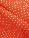 International Orange/White Cotton/Polyester Mini Polka Dot Print Poplin Shirting 57W