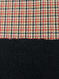 Vermilion/Black/Deep Jungle Green/Multi Wool/Nylon Plaid Weave Double-Faced Coating 58W