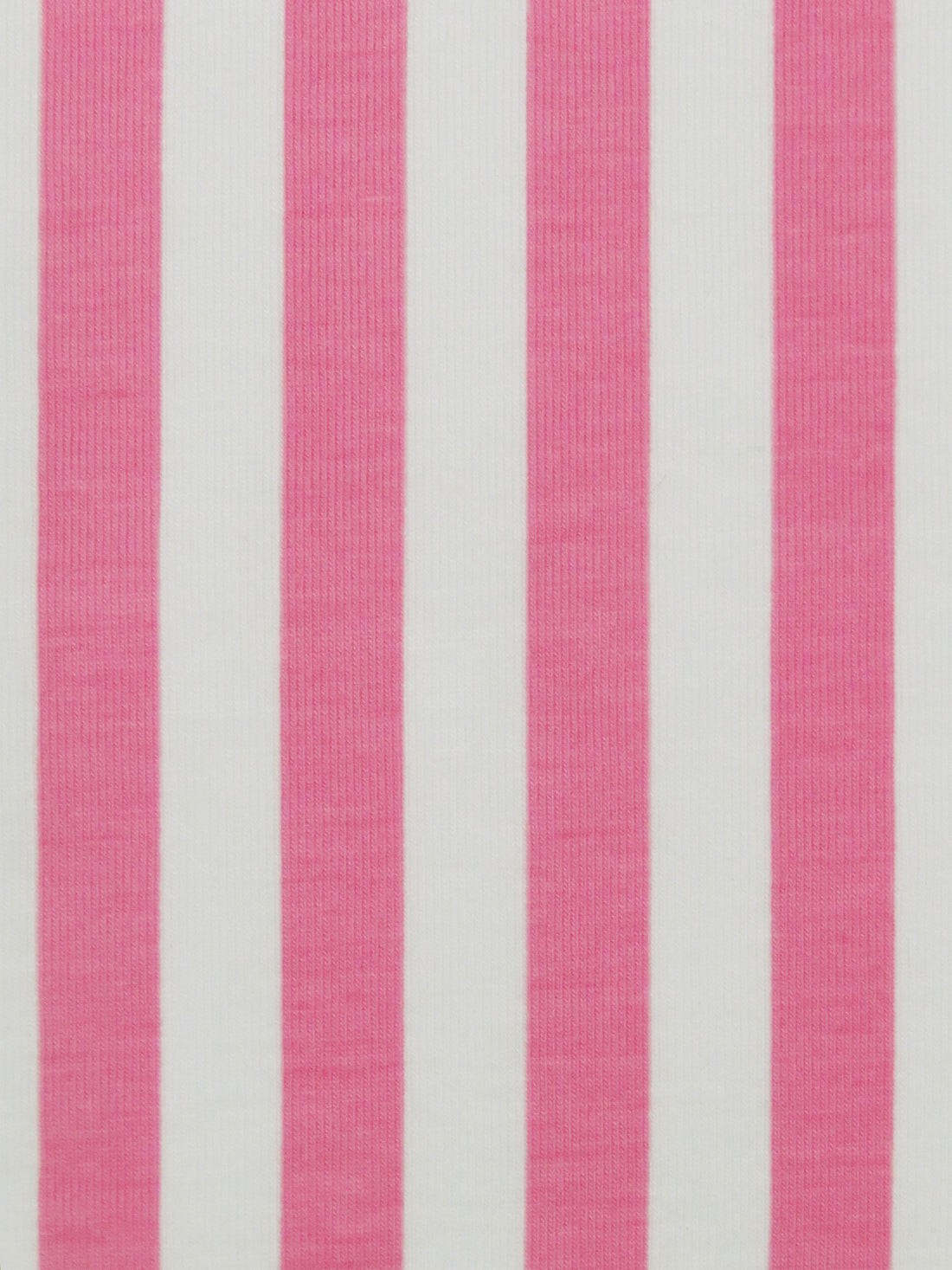 Cherry Pink/White Cotton/Lycra Vertical Stripe Print Jersey Knit 62W