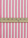 Cherry Pink/White Cotton/Lycra Vertical Stripe Print Jersey Knit 62W