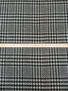 Black/Cream Wool/Nylon Houndstooth Plaid Weave Coating 56W