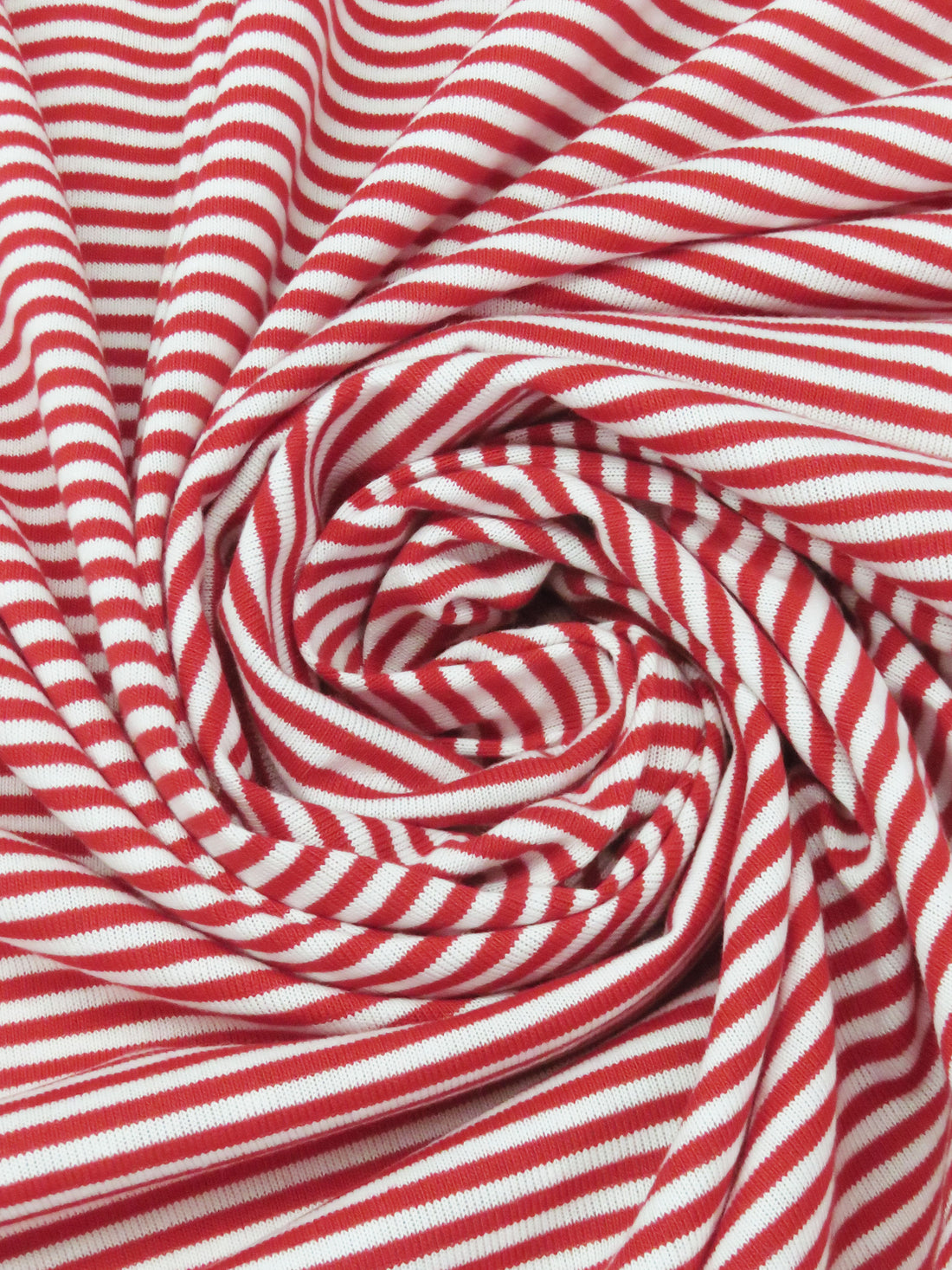 Crimson/White Cotton/Polyester Yarn-Dyed Horizontal Stripe Jersey Knit 56W