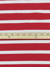 Barn Red/White Cotton/Lycra Horizontal Stripe Print Jersey Knit 58W