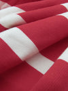 Barn Red/White Cotton/Lycra Horizontal Stripe Print Jersey Knit 58W