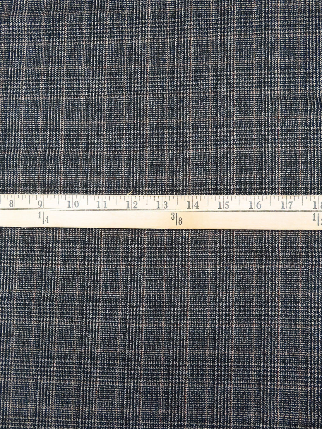 Black/Copper Rust/Dark Blue/Multi Polyester/Wool Glen Plaid Weave Suiting 60W