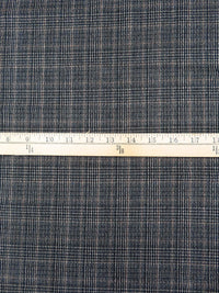 Black/Copper Rust/Dark Blue/Multi Polyester/Wool Glen Plaid Weave Suiting 60W