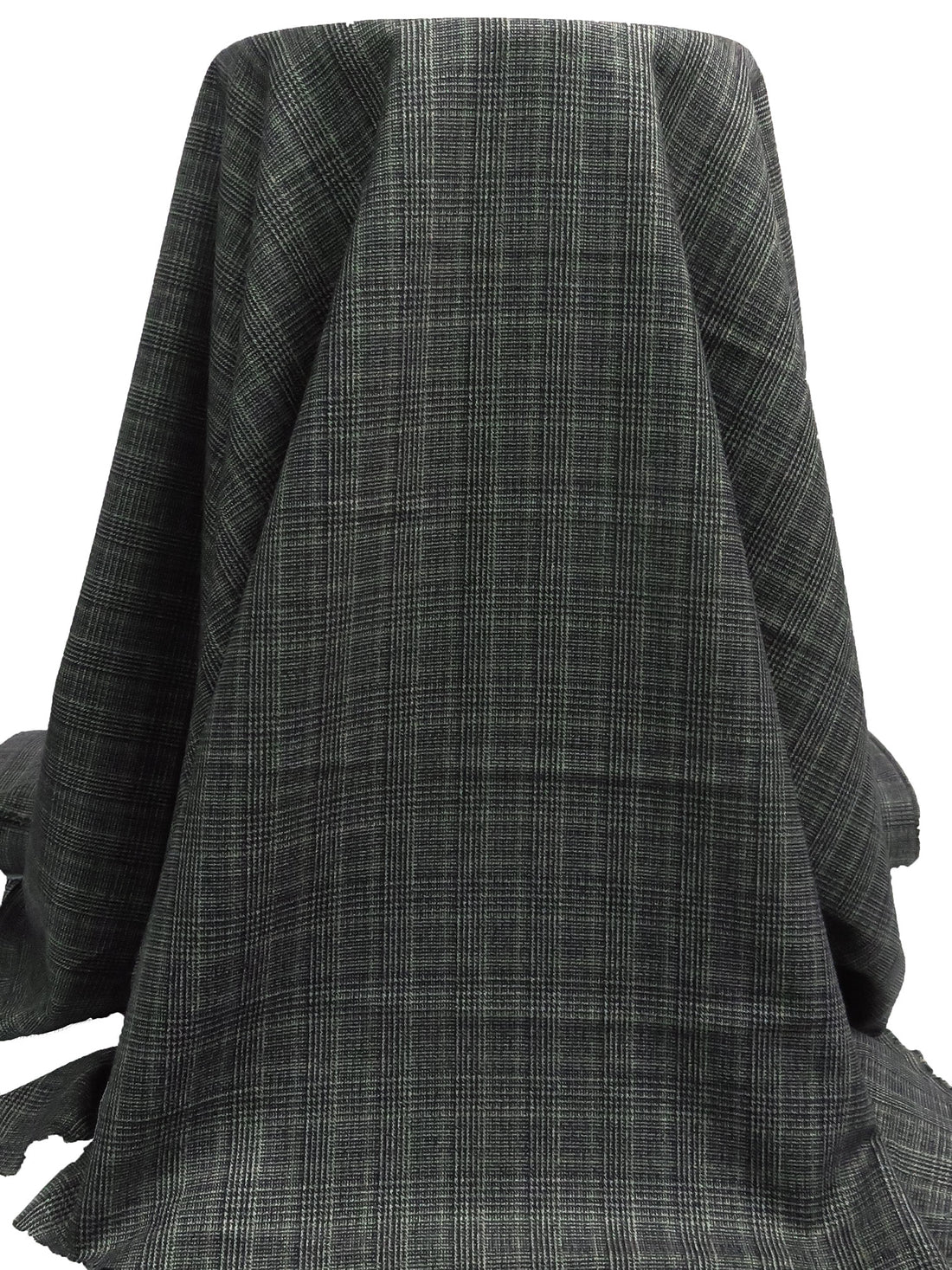 Black/Copper Rust/Dark Blue/Multi Polyester/Wool Glen Plaid Weave Suiting 60W