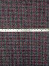 Black/White/Maroon Wool/Polyester Plaid Weave Flannel Suiting 59W