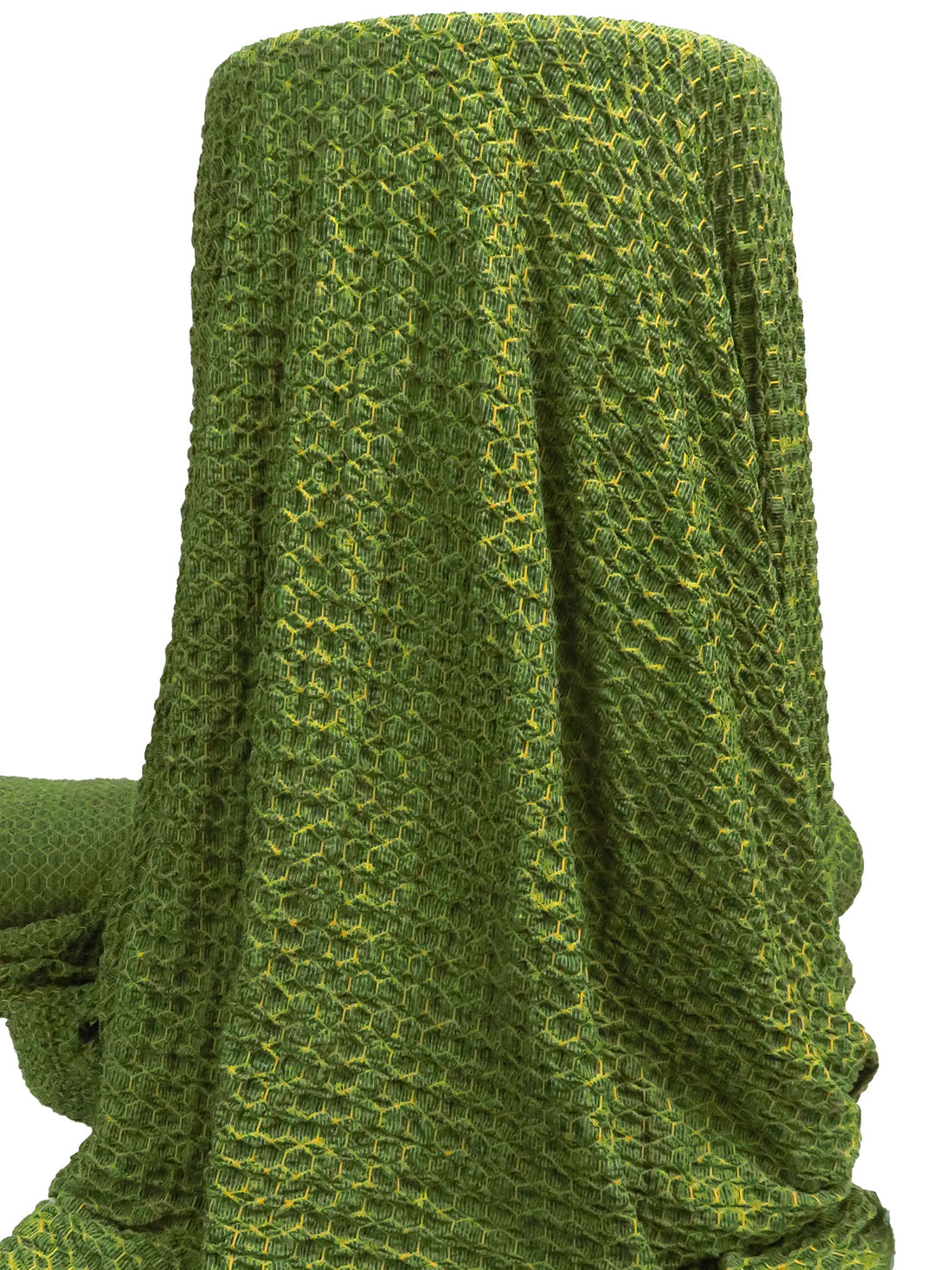 Deep Jungle Green/Old Gold Honeycomb Puckered Knit 60W