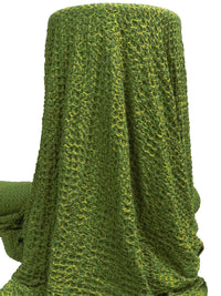 Deep Jungle Green/Old Gold Honeycomb Puckered Knit 60W