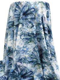 Dark Blue/White/Olive/Multi Nylon/Lycra Abstract Snowflake Print Jersey Activewear Knit 62W