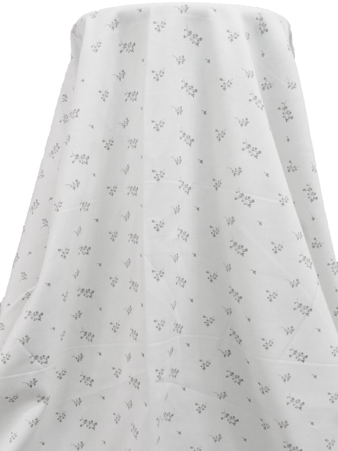 Off-White/Mid Gray 100% Cotton Floral branch Print Twill 54W