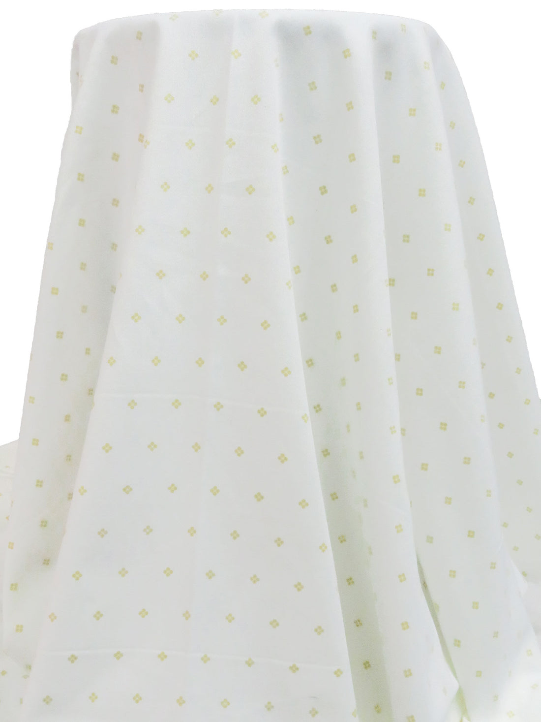 Off-White/Old Yellow 100% Cotton Geometric Dot Print Twill 54W
