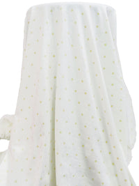 Off-White/Old Yellow Cotton/Lycra Geometric Dot Print Jersey Knit 56W