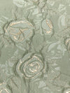 Laurel Green/Gold Polyester/Metallic Floral Jacquard Woven 56W