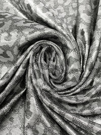 Silver/Black Polyester/Metallic Animal Jacquard Woven 61W