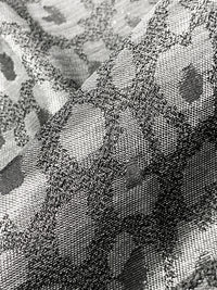 Silver/Black Polyester/Metallic Animal Jacquard Woven 61W