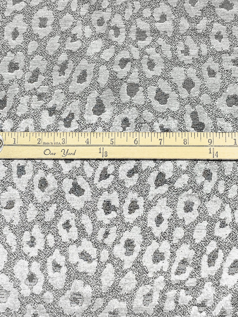 Silver/Black Polyester/Metallic Animal Jacquard Woven 61W