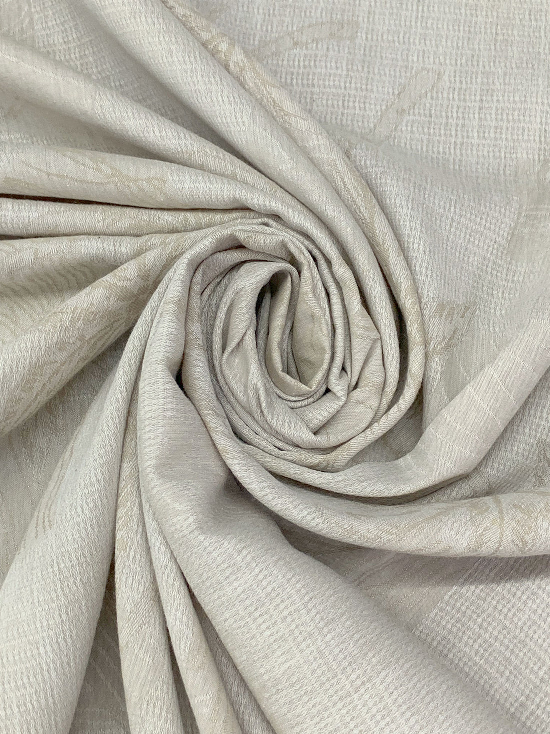 Oat/Off-White 100% Cotton Tropical Palm Weave Jacquard Shirting - NY Designer - 53W