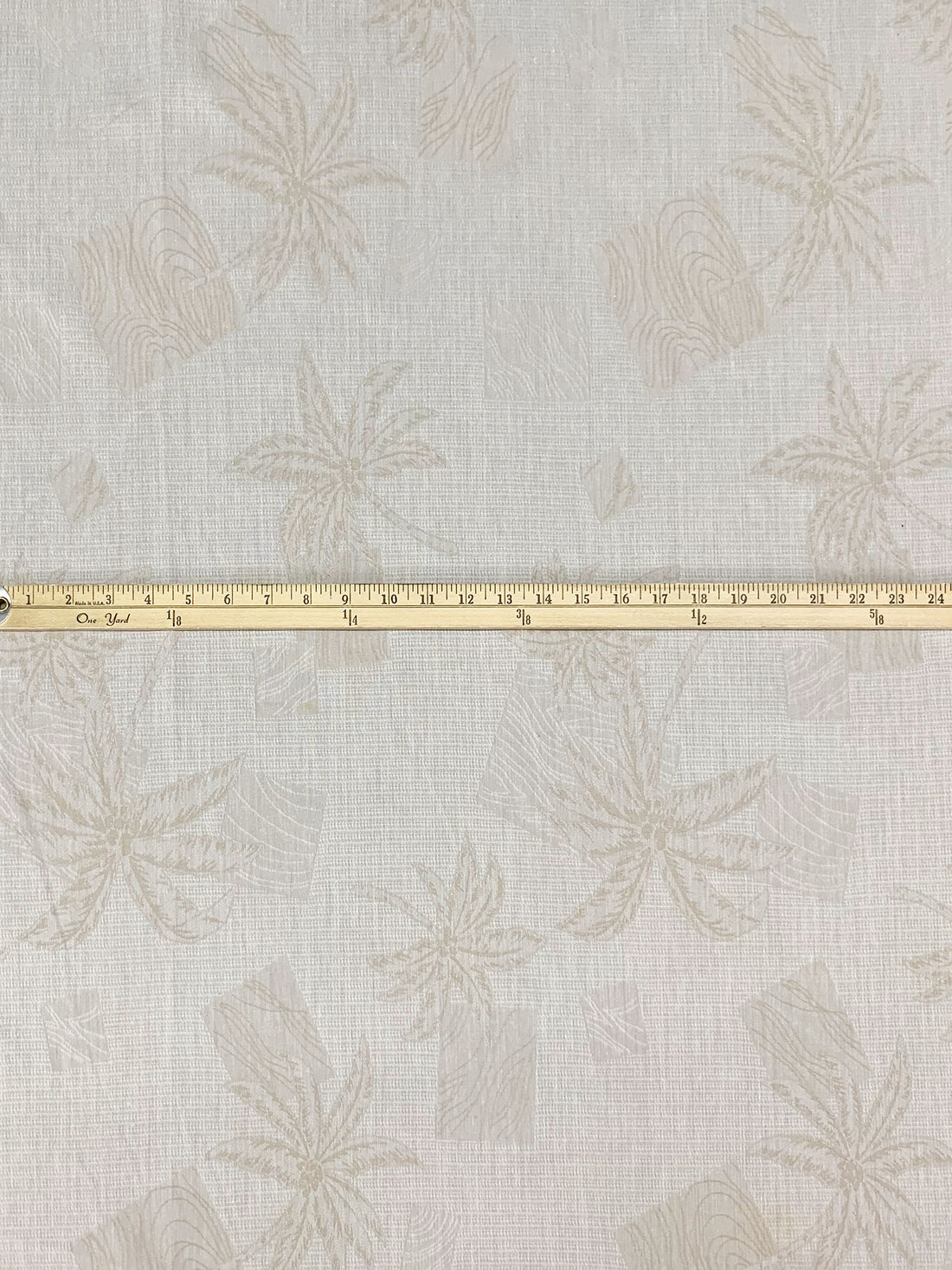 Oat/Off-White 100% Cotton Tropical Palm Weave Jacquard Shirting - NY Designer - 53W